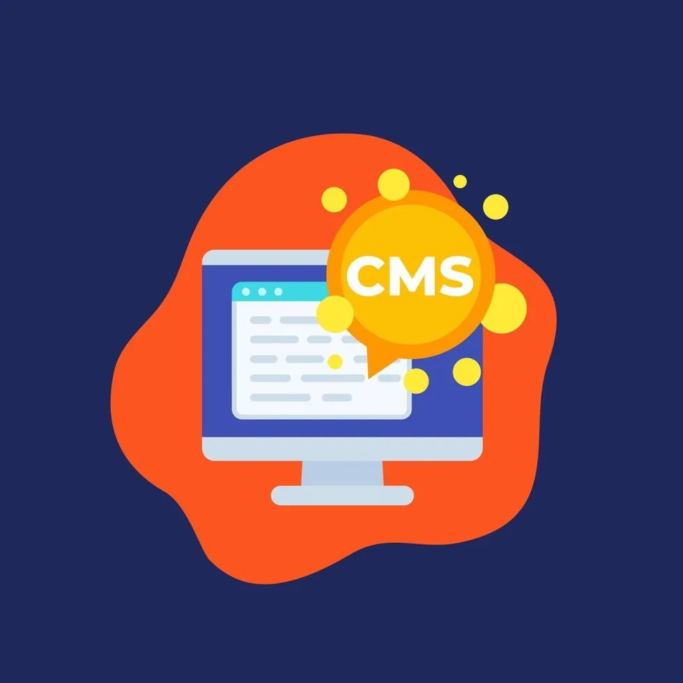 cms-icon-content-management-system-flat-design-vector